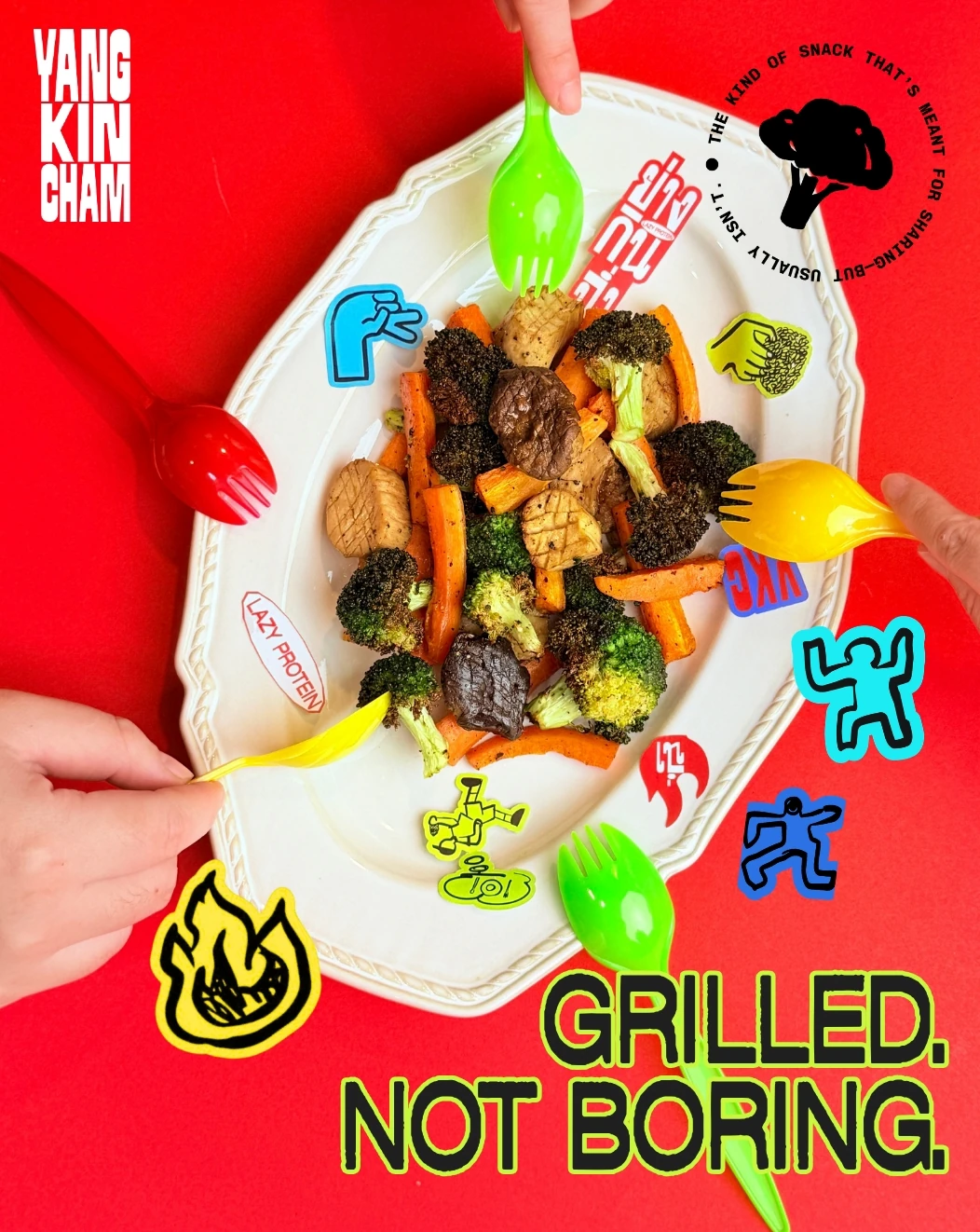 Charred veg on a sharing plate
